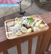 Green Acacia Wood Rectangle Serving Tray 12" x 8" | Dishwasher Safe