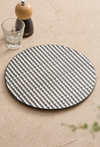 Black & White Geometric Ceramic Dinner Plate – 10.25" Modern Tableware