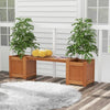 Wooden Planter Box with Built-In Garden Bench
