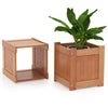 Wooden Planter Box with Built-In Garden Bench