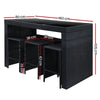 7-Piece Outdoor Bar Table & Stools Set - Black
