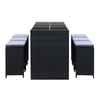 7-Piece Outdoor Bar Table & Stools Set - Black