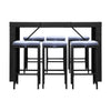 7-Piece Outdoor Bar Table & Stools Set - Black