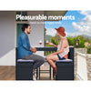 7-Piece Outdoor Bar Set, Wicker Table & Six Stools
