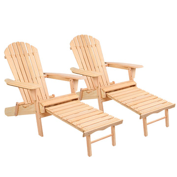 Folding Adirondack Chair and Ottoman Set