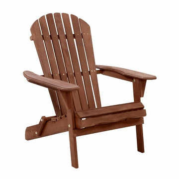 Wooden Adirondack Folding Beach Chair, Hemlock Timber Patio Lounge