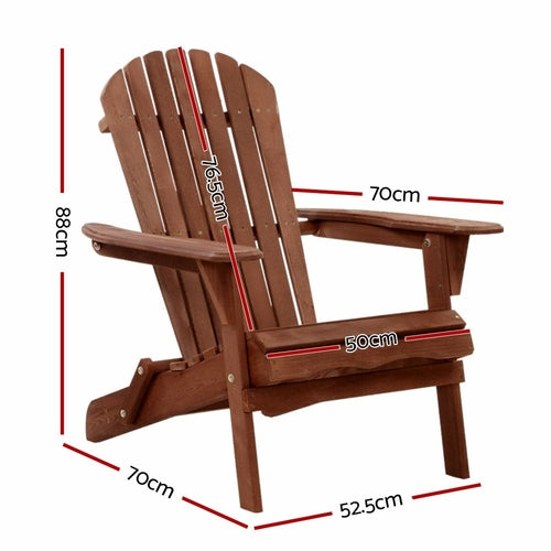Wooden Adirondack Folding Beach Chair, Hemlock Timber Patio Lounge