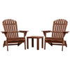3-Piece Adirondack Table and Chairs Set, Foldable Wood