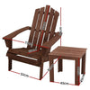 3-Piece Adirondack Outdoor Table and Chair Set, Wooden