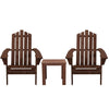 3-Piece Adirondack Outdoor Table and Chair Set, Wooden