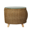 2-in-1 Wicker & Aluminium Coffee Table with Pet Bed