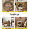 2-in-1 Wicker & Aluminium Coffee Table with Pet Bed
