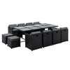 13-Piece Wicker Outdoor Dining Set with Glass-Top Table