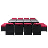 13-Piece Wicker Outdoor Dining Set with Glass-Top Table
