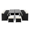 13-Piece Wicker Outdoor Dining Set with Glass-Top Table