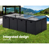 13-Piece Wicker Outdoor Dining Set with Glass-Top Table