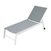 NNEDSZ Sun Lounger Chaise Lounge Wheels Patio Furniture Outdoor Setting White