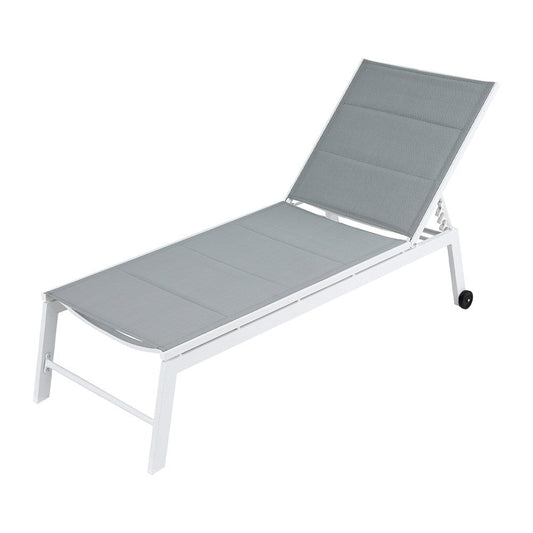 NNEDSZ Sun Lounger Chaise Lounge Wheels Patio Furniture Outdoor Setting White