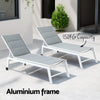 NNEDSZ Sun Lounger Chaise Lounge Wheels Patio Furniture Outdoor Setting White