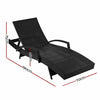 Set of 2 Outdoor Sun Lounge Chairs with Cushion - Black