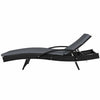 Set of 2 Outdoor Sun Lounge Chairs with Cushion - Black
