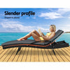 Set of 2 Outdoor Sun Lounge Chairs with Cushion - Black