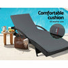 Set of 2 Outdoor Sun Lounge Chairs with Cushion - Black