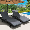 Set of 2 Outdoor Sun Lounge Chairs with Cushion - Black