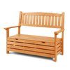 Outdoor Storage Bench Box Wooden Garden Chair 2 Seat Timber
