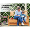 Outdoor Storage Bench Box Wooden Garden Chair 2 Seat Timber
