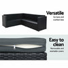 Outdoor Patio Sofa Dining Set with Table, Chairs & Ottoman