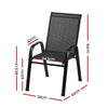 Outdoor Stackable Chairs, Set of 2 — Textilene Bistro Lounge Chairs