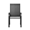 Outdoor Stackable Chairs, Set of 2 — Textilene Bistro Lounge Chairs
