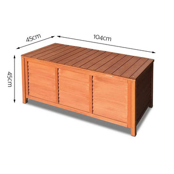 Outdoor Storage Bench Box 210L Wooden Patio Furniture Garden