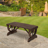 Rustic Fir Wood Wheel Outdoor Garden Bench