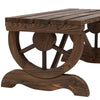 Rustic Fir Wood Wheel Outdoor Garden Bench
