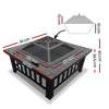 NNEDSZ Outdoor Fire Pit Table Grill Fireplace Stone Pattern