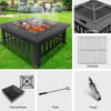 NNEDSZ Outdoor Fire Pit Table Grill Fireplace Stone Pattern