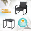 Outdoor 3-Piece Patio Furniture Set with 2 Black Patio Chairs and 1 Side Table-4