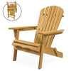 All-Weather Foldable Adirondack Chair, Natural Hemlock Finish