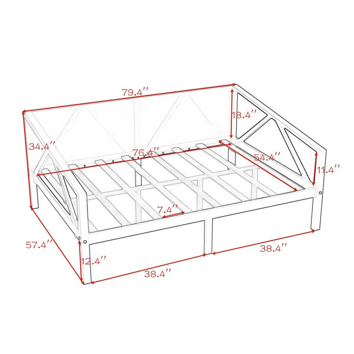 Full size Daybed in Grey Wood Finish-4