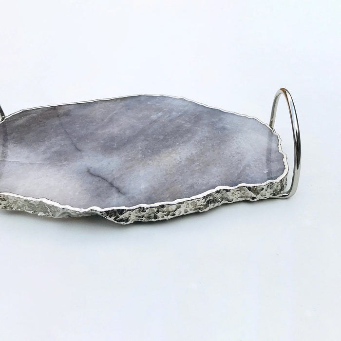 Silver-finished trim
