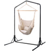 Hanging Hammock Chair with Stand and Pillow, Cream