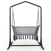 Macrame Hammock Chair with Stand, 2-Seater Grey