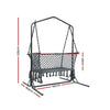 Macrame Hammock Chair with Stand, 2-Seater Grey
