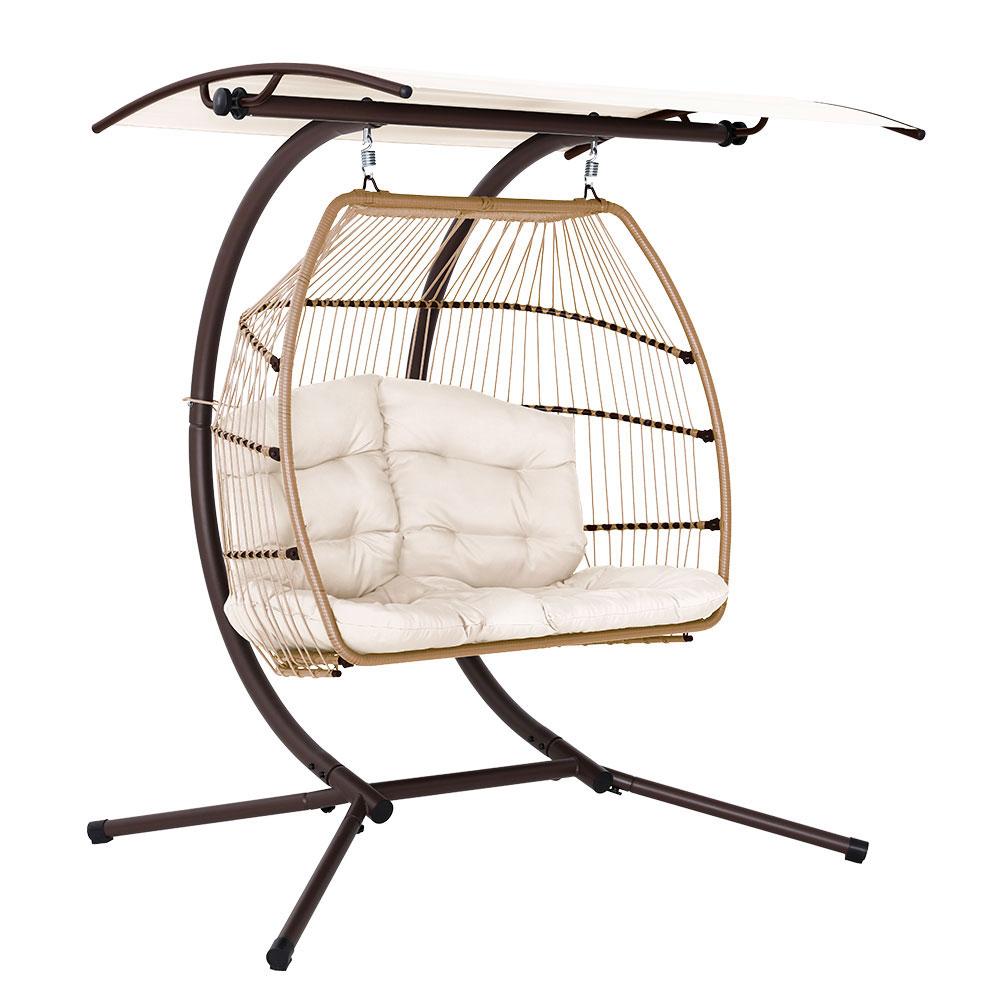 Coastal Double Pod Egg Swing with Canopy