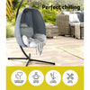 Hanging Egg Chair Swing Pod with Cushion & 360° Steel Stand