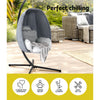 Hanging Egg Chair with Stand, Weather-Resistant Pod Swing Lounge