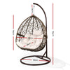 Outdoor Hanging Swing Chair with Stand - Brown