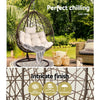 Outdoor Hanging Swing Chair with Stand - Brown